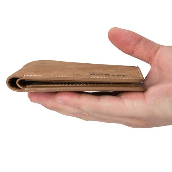 PU Leather Mens Slim Wallet with Money Clip