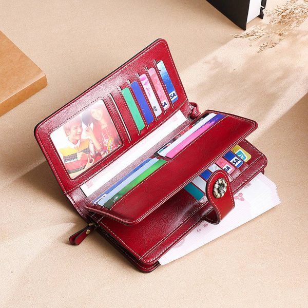 Women'S Vintage Wax Oil Cowhide Wallet