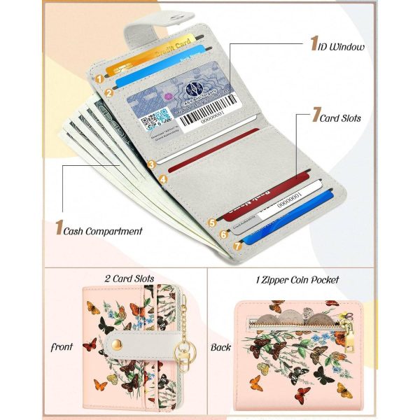 Women Portable Durable Thin Cute RFID Leather Wallet
