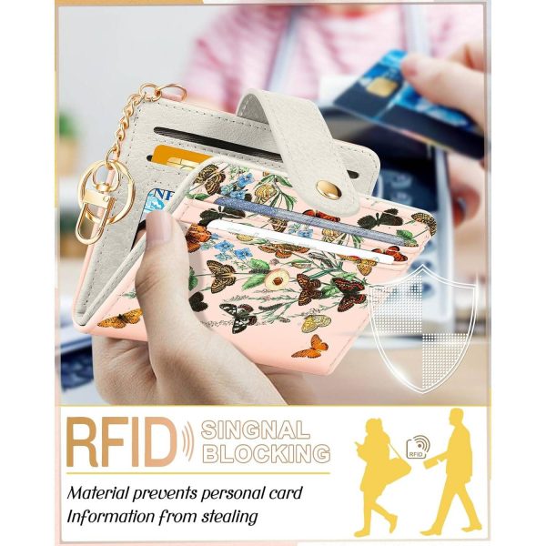 Women Portable Durable Thin Cute RFID Leather Wallet