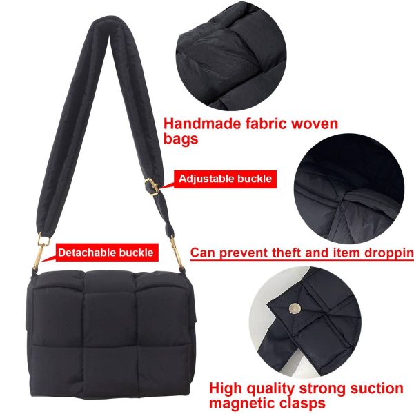 Lightweight Puffer Tote Bag for Women Cute Puffy Purse