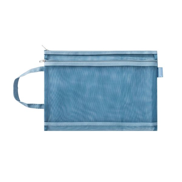 Large Durable Portable Zipper Nylon Mesh Pencil Case