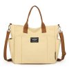 Commuter Women'S Canvas Tote Bag W/ Multi-Pocket Design
