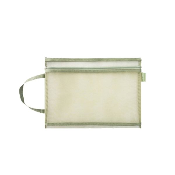 Large Durable Portable Zipper Nylon Mesh Pencil Case