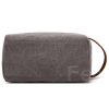 Canvas Leather Cosmetic Makeup Travel Toiletry Bag