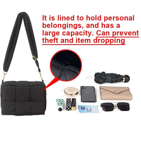Lightweight Puffer Tote Bag for Women Cute Puffy Purse