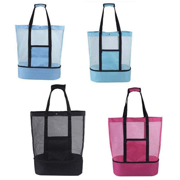 Mesh Tote With Insulated Cooler