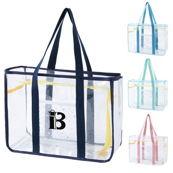 Clear PVC Tote Bag – Beach, Pool, Shower Organizer