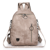 Multi-purpose Soft Leather Backpack Retro Korean-style