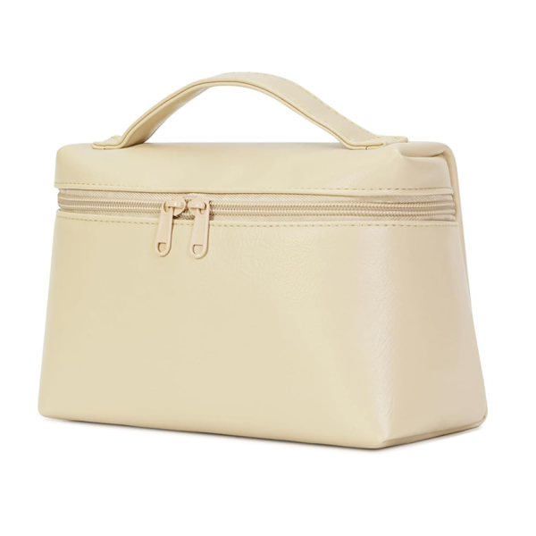 Stylish Waterproof PU Makeup Bag w/ Dual Zippers