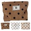 Vintage Style Organizer Corduroy Polka-Dot Makeup Bag