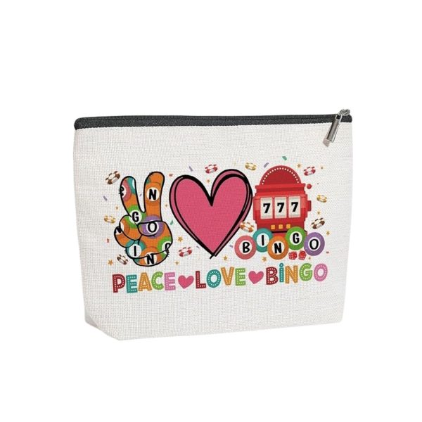 Compact Waterproof Linen Cosmetic Bag for Golf Lover