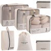 7-piece travel storage bag set for clothes and shoes