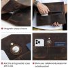 Genuine Leather 13inch Compact Bifold Pocket Messenger bag