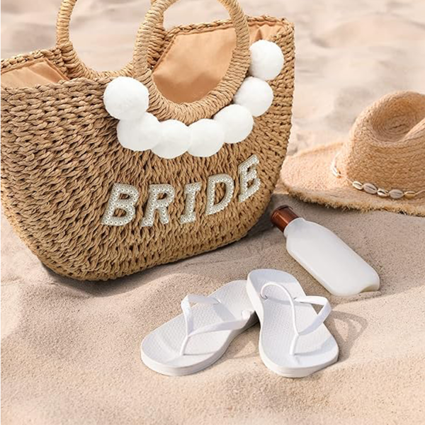 Bride's Flower Girl Woven Tote -Wedding & Bachelorette Party