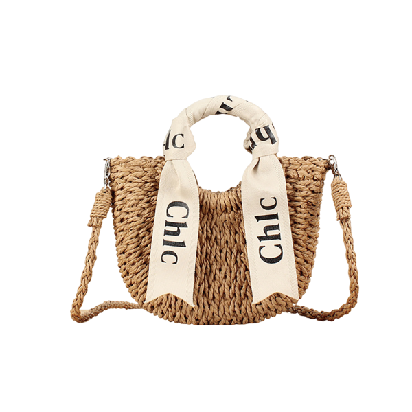 Women’s Woven Handbag Crossbody W/ Ribbon