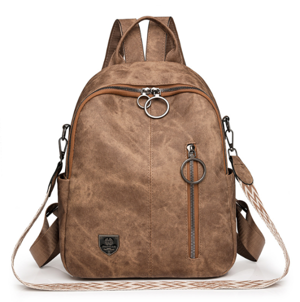 Multi-purpose Soft Leather Backpack Retro Korean-style