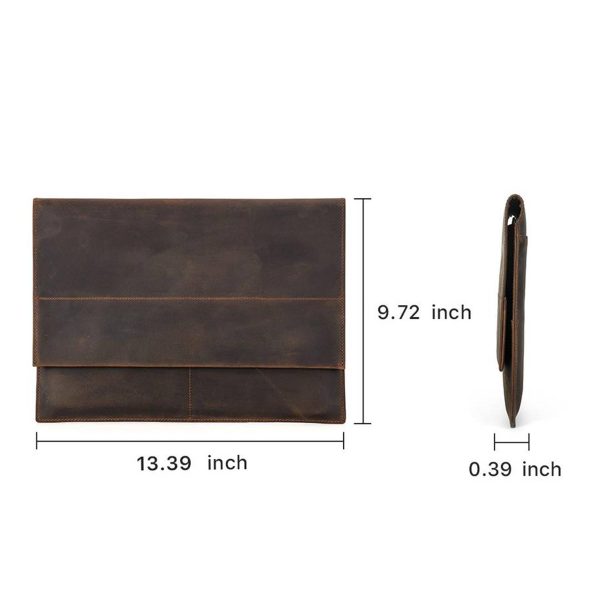 Genuine Leather 13inch Compact Bifold Pocket Messenger bag