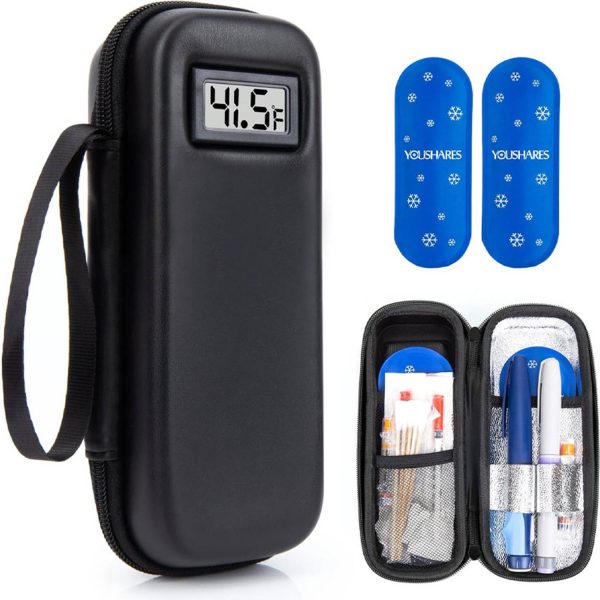 New EVA Insulin Cooling Bag with Temp Display Travel Case