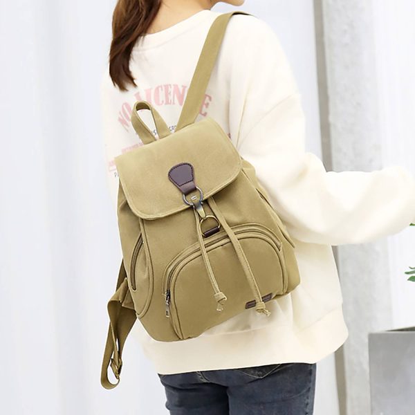Casual, Simple and Versatile Women's Canvas Backpack
