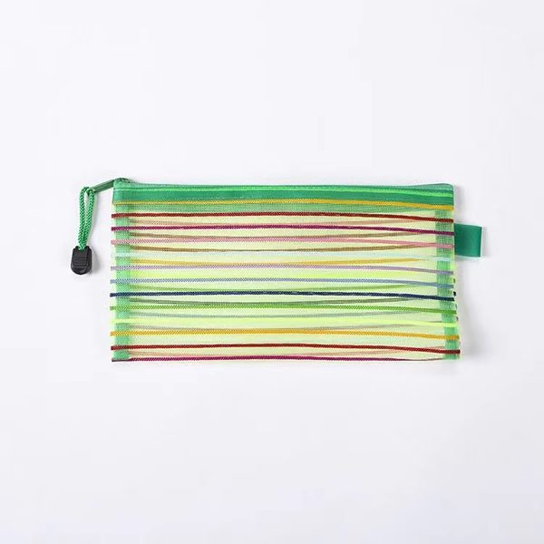 Multicolor Mesh Stationery Storage Bag for Students