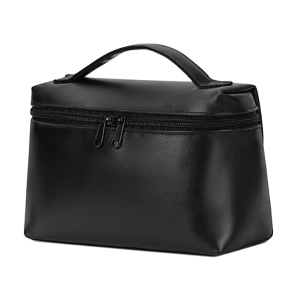 Stylish Waterproof PU Makeup Bag w/ Dual Zippers