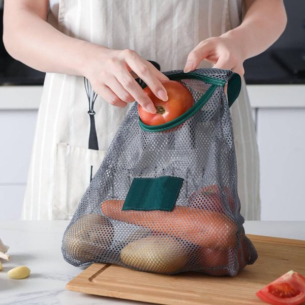 Large Capacity Reusable Hanging Mesh Produce Storage Bag