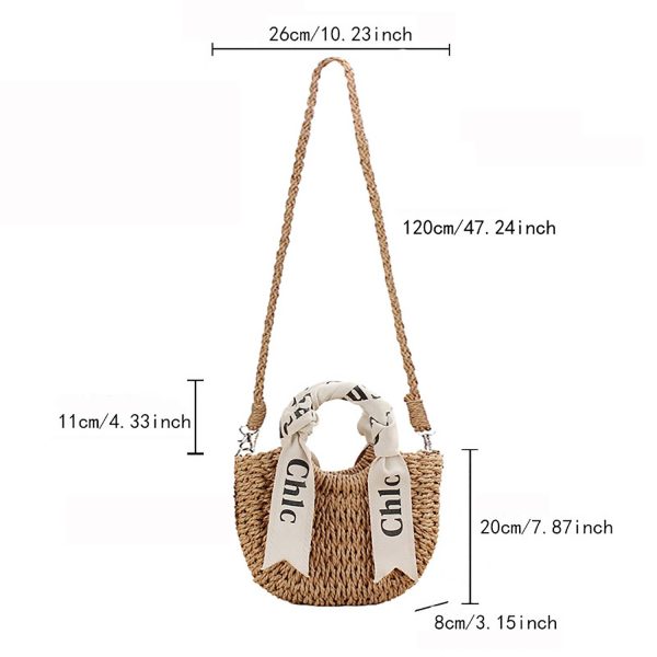 Women’s Woven Handbag Crossbody W/ Ribbon