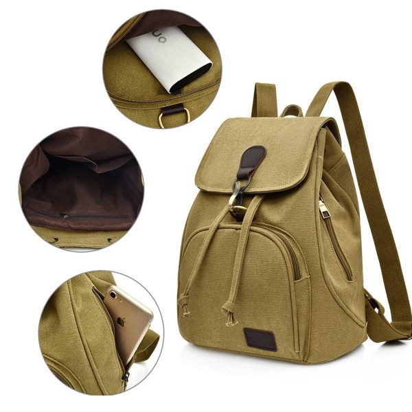 Casual, Simple and Versatile Women's Canvas Backpack