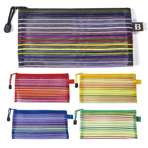 Multicolor Mesh Stationery Storage Bag for Students