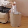 Foldable Waterproof Linen Beach Clothes Storage Tote Bag