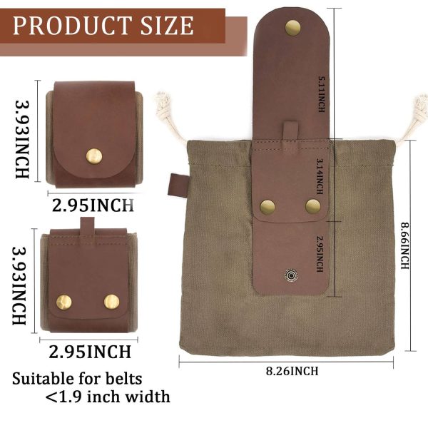 Portable Foldable Leather Canvas Foraging Pouch