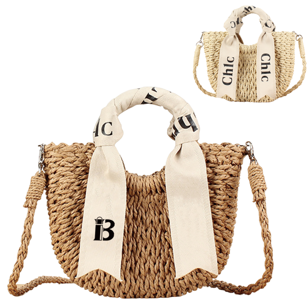 Women’s Woven Handbag Crossbody W/ Ribbon