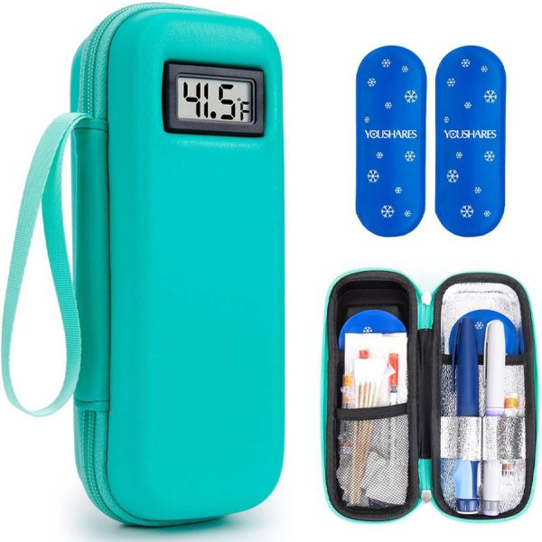 New EVA Insulin Cooling Bag with Temp Display Travel Case