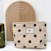 Vintage Style Organizer Corduroy Polka-Dot Makeup Bag