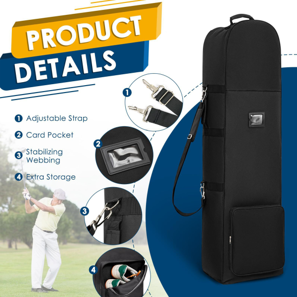 Airline Compliant Foldable Wheeled Golf Bag for travel