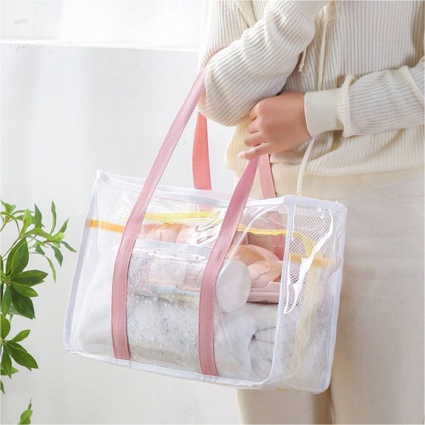 Clear PVC Tote Bag – Beach, Pool, Shower Organizer