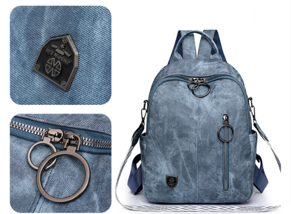 Multi-purpose Soft Leather Backpack Retro Korean-style