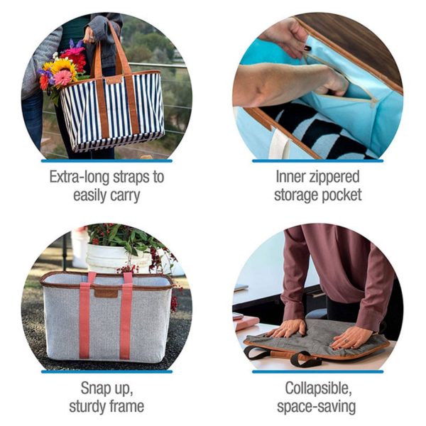Outdoor Portable Foldable Large Capacity Canvas Tote Bag