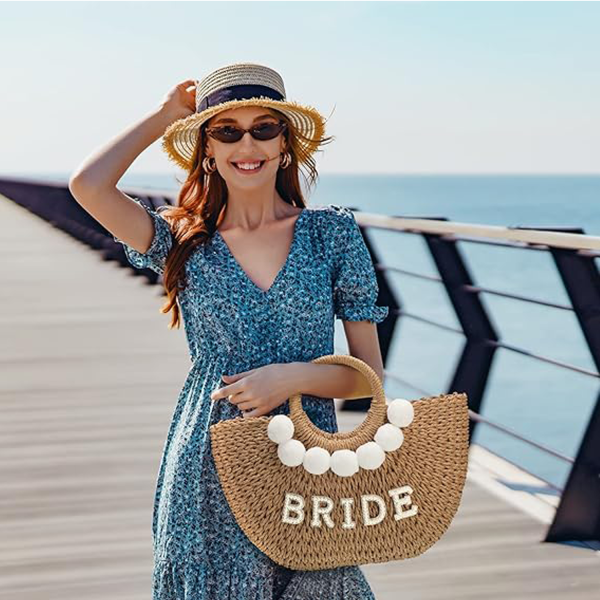 Bride's Flower Girl Woven Tote -Wedding & Bachelorette Party