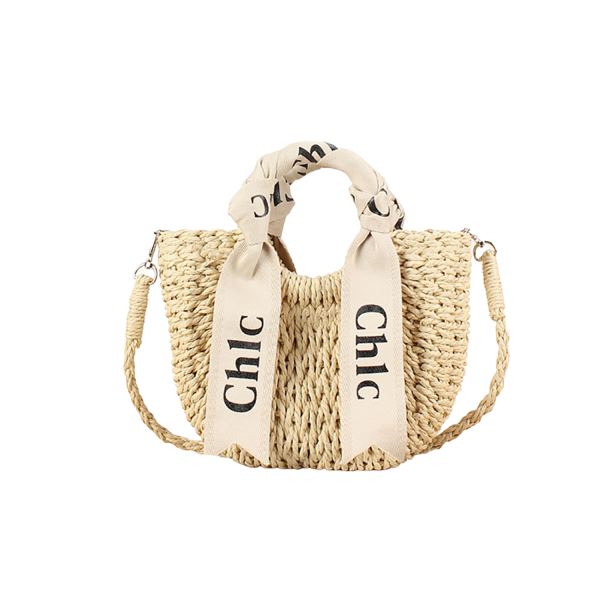 Women’s Woven Handbag Crossbody W/ Ribbon
