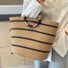 15L Large Straw Woven Tote Bag Beach & Commuter Handbag