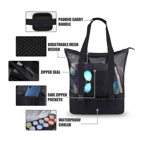 Detachable Mesh Beach Tote Bag