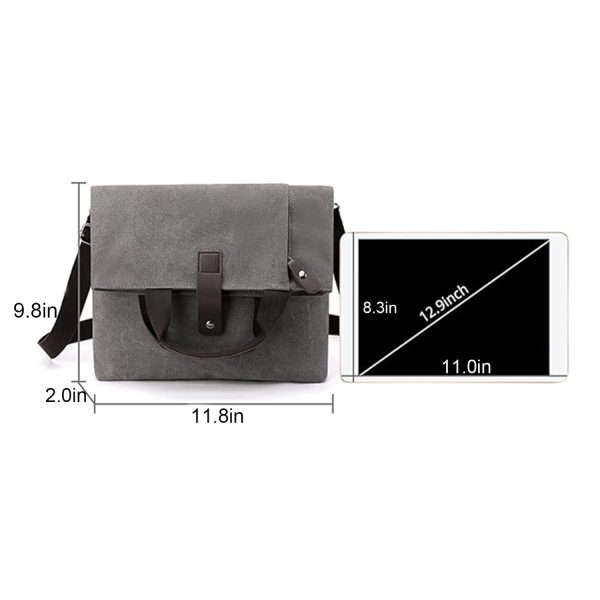 12" Foldable Canvas Shoulder Handbag for Daily Use