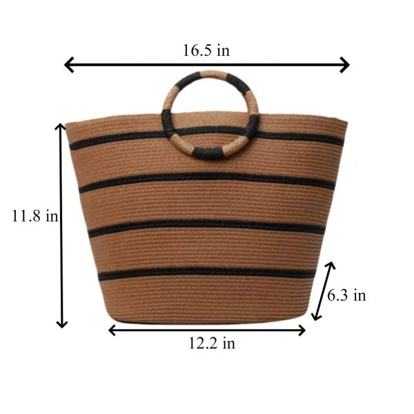15L Large Straw Woven Tote Bag Beach & Commuter Handbag