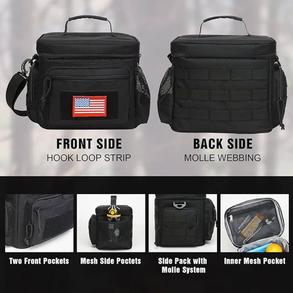 12L Oxford Insulated Cooler Bag w/ Handle for Outdoor Picnic