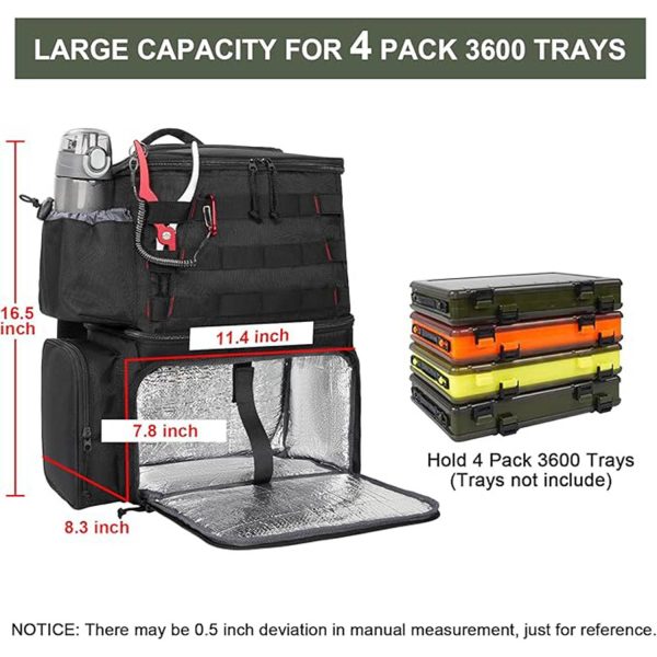 26L Waterproof Fishing Backpack w/ Cooler Compartment