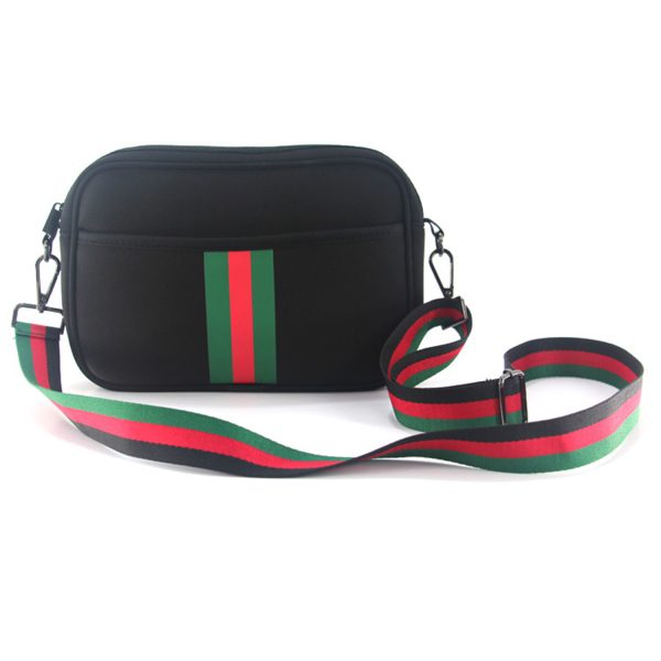 Waterproof Striped Neoprene Crossbody Bag for Travel