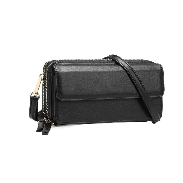 Women Portable RFID PU Leather Crossbody Wallet