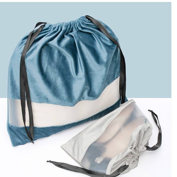 Velvet Dustproof Storage Bags with Transparent Panel